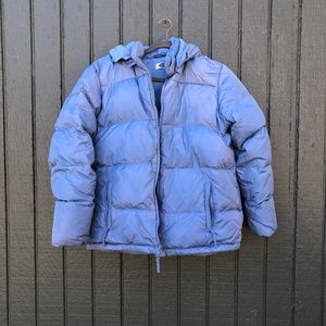 Light Blue Puffer coat.